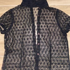 see through short sleeved cardigan